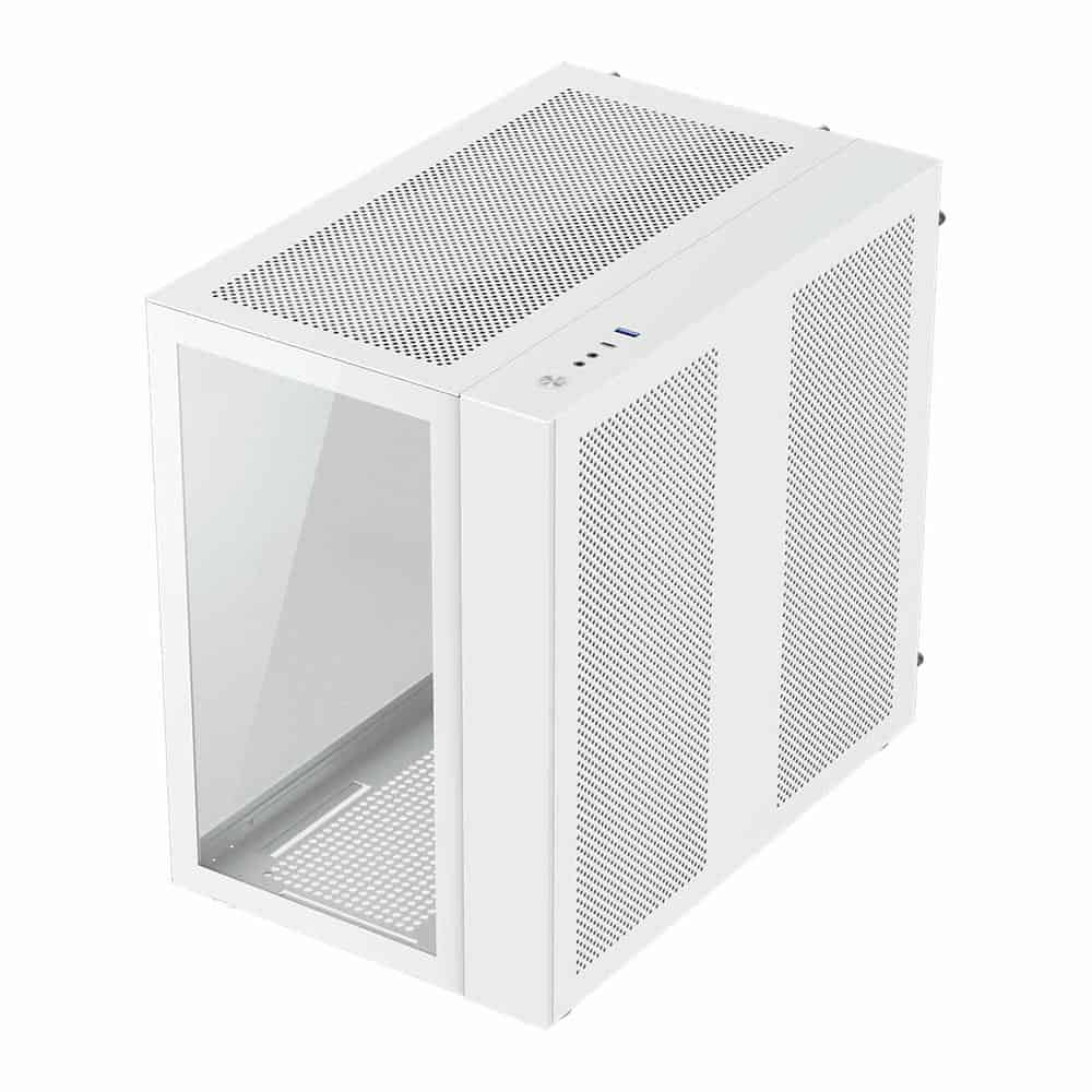 (image for) GameMax Infinity Mid Tower Tempered Glass White PC Gaming Case with 6 ARGB Fans